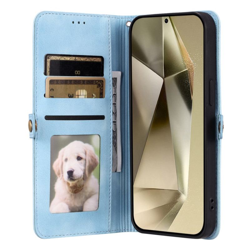 Lederhüllen Samsung Galaxy S25 Fe Handyhülle Mandala-wildleder-effekt