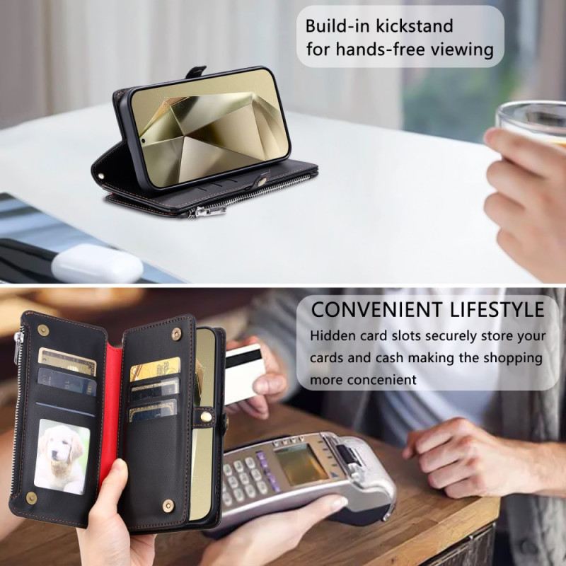 Lederhüllen Samsung Galaxy S25 Fe Handyhülle Premium-geldbörse