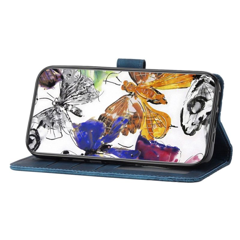 Lederhüllen Samsung Galaxy S25 Fe Handyhülle Schmetterlings-wildleder-effekt