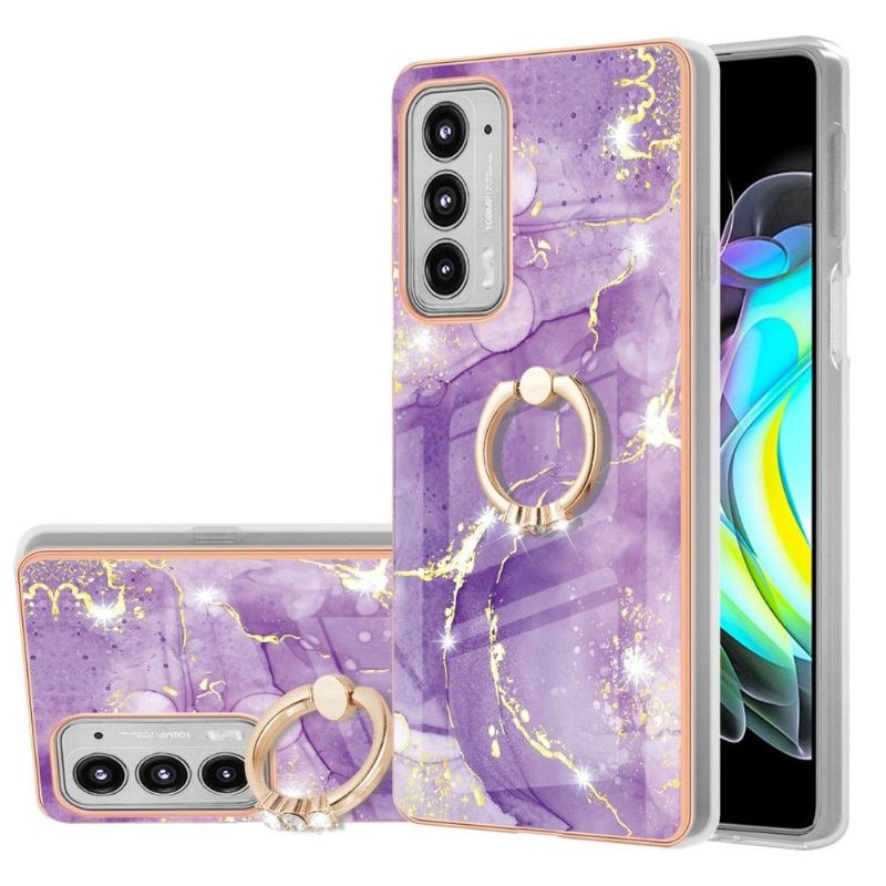 Handyhülle Für Motorola Edge 20 Marmor Mit Stützfunktionsring