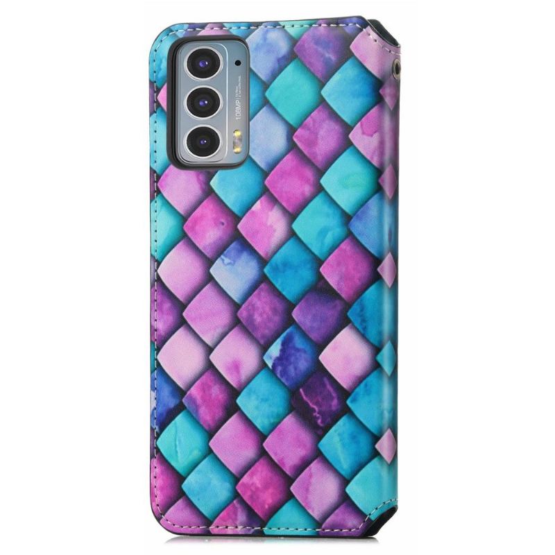 Lederhüllen Für Motorola Edge 20 Farbiger Skalenstil