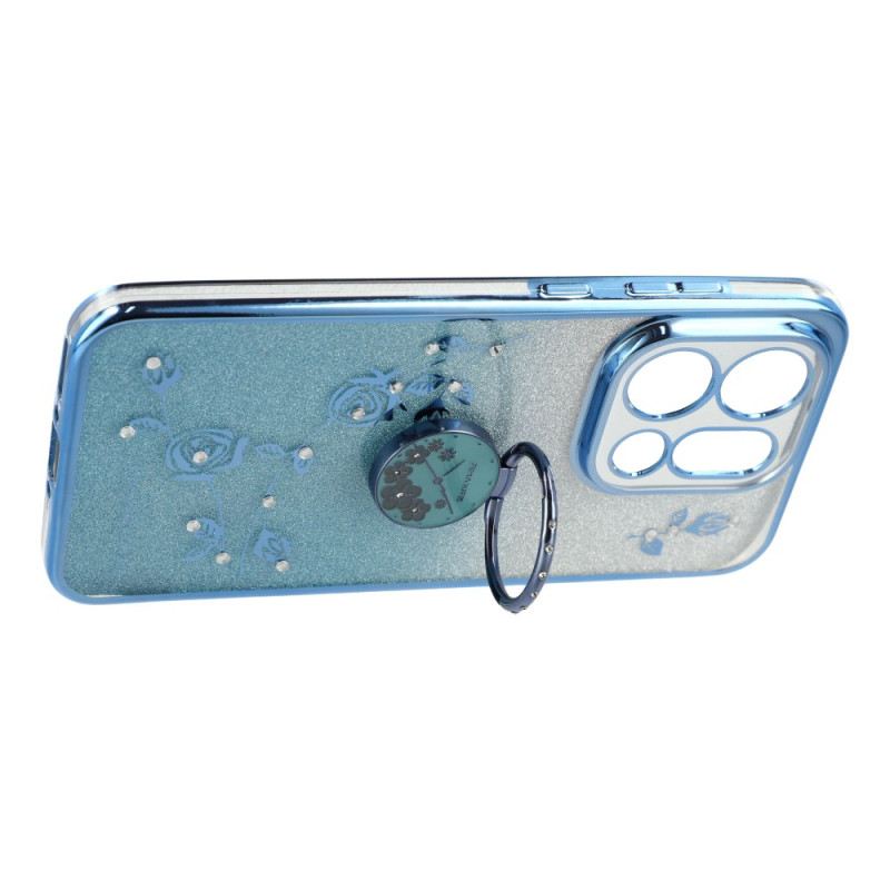 Hülle Für Oppo Find X9 5g Kadem Ringhalter Mit Blumen Und Strasssteinen