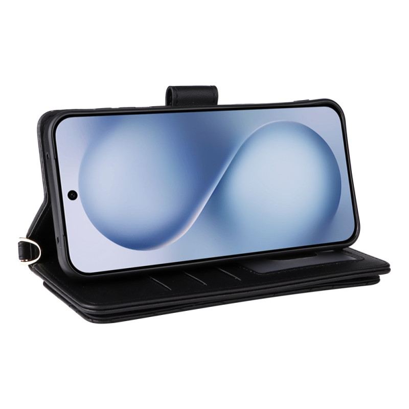 Lederhüllen Vivo X200 Fe Gesteppt Mit Trageriemen Und Schulterriemen