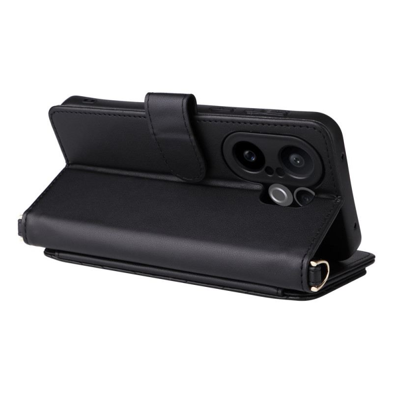 Lederhüllen Vivo X200 Fe Gesteppt Mit Trageriemen Und Schulterriemen