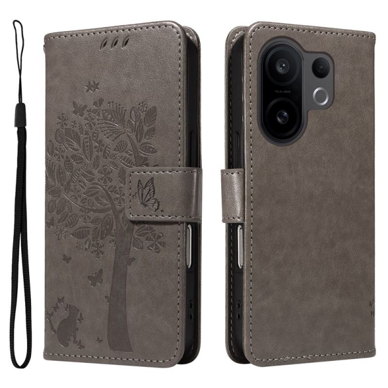 Lederhüllen Vivo X200 Fe Katze Und Baum