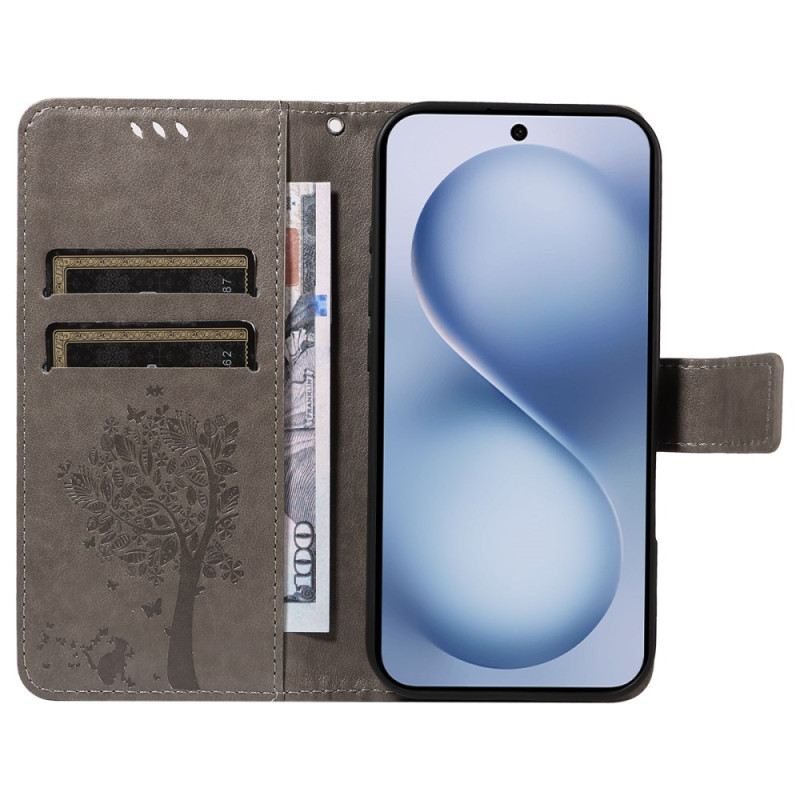 Lederhüllen Vivo X200 Fe Katze Und Baum