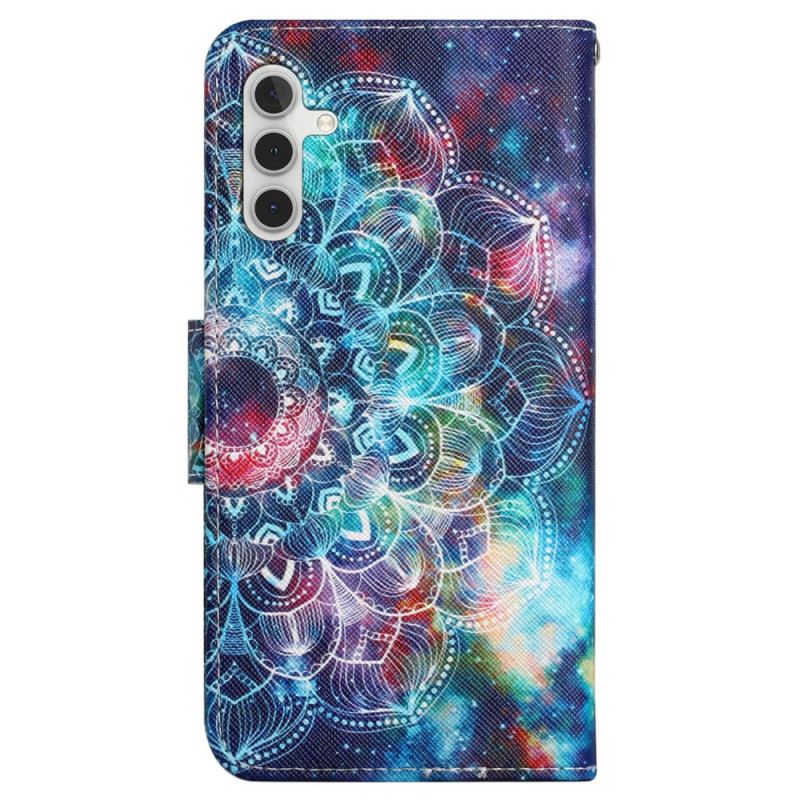 Lederhüllen Samsung Galaxy A15 5g Sternenhimmel Und Lanyard-mandala