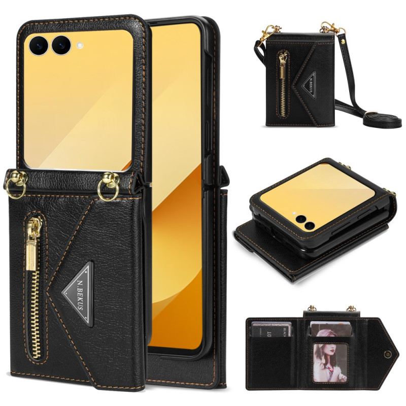 Case Für Samsung Galaxy Z Flip 7 N.bekus Schultergeldbörse