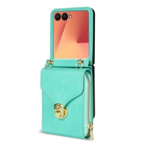 Case Samsung Galaxy Z Flip 7 Geldbörse Mit Reißverschluss Und Schultergurt