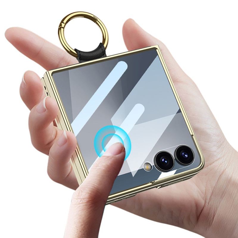 Hülle Für Samsung Galaxy Z Flip 7 Gestepptes Design Mit Ringhalter