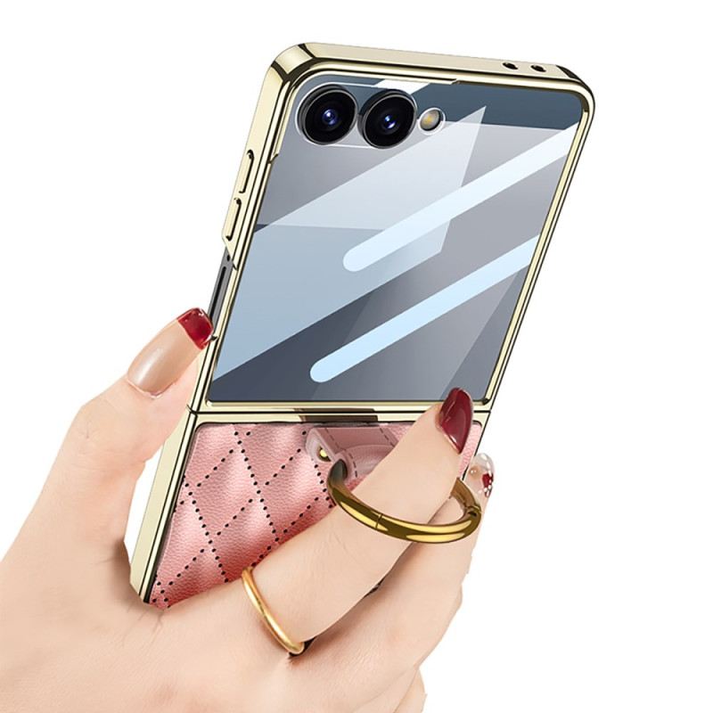 Hülle Für Samsung Galaxy Z Flip 7 Gestepptes Design Mit Ringhalter