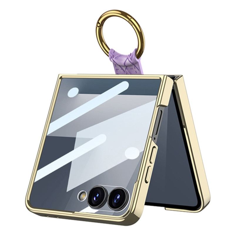 Hülle Für Samsung Galaxy Z Flip 7 Gewebte Struktur Mit Ringhalter