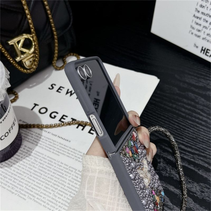 Hülle Für Samsung Galaxy Z Flip 7 Glitzerdesign Und Handschlaufe