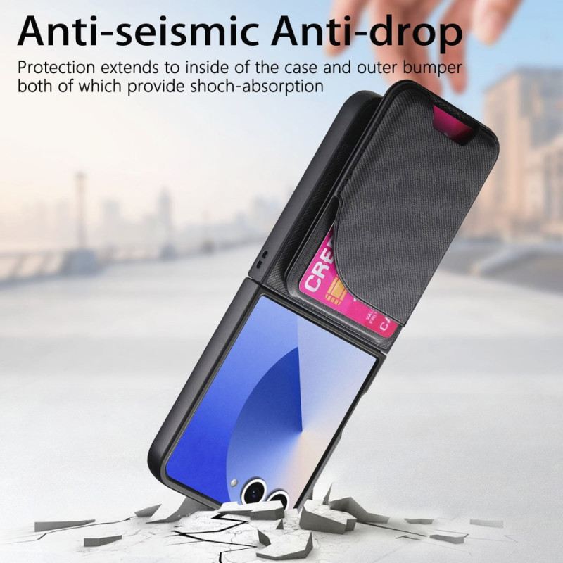 Hülle Für Samsung Galaxy Z Flip 7 Magnetverschluss Mit Halterung Und Abnehmbarem Kartenhalter