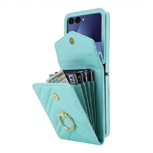 Hülle Für Samsung Galaxy Z Flip 7 Rfid-blockierender Kartenhalter Und Riemen