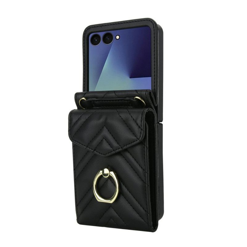 Hülle Für Samsung Galaxy Z Flip 7 Rfid-blockierender Kartenhalter Und Riemen