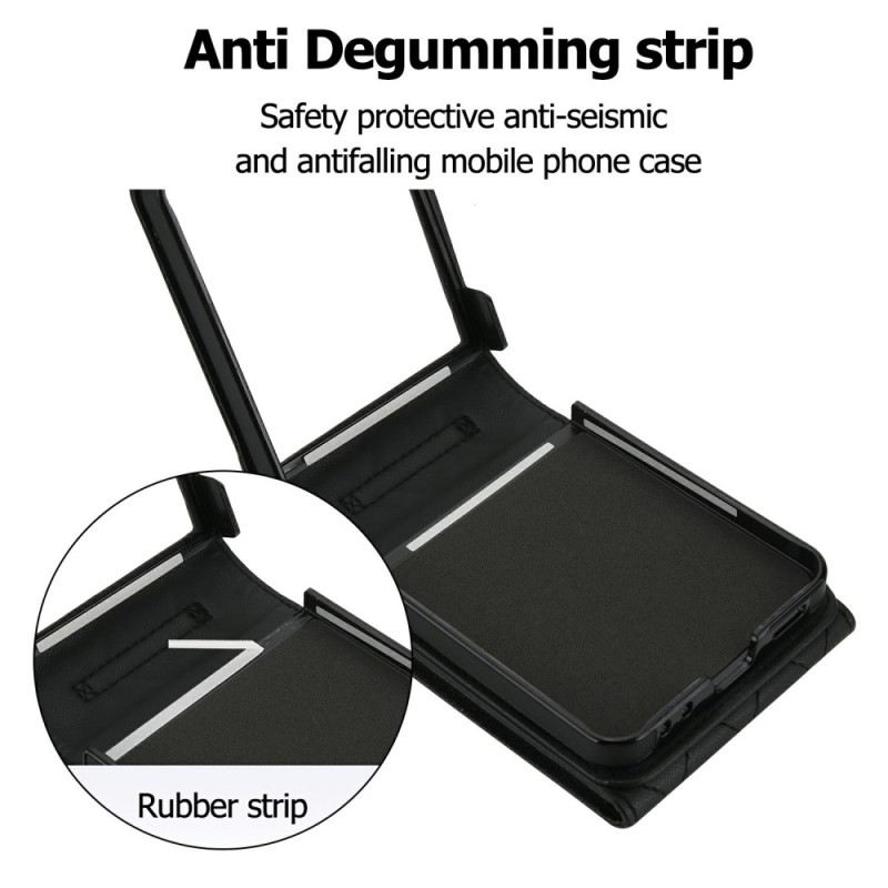 Hülle Für Samsung Galaxy Z Flip 7 Rfid-blockierender Kartenhalter Und Riemen
