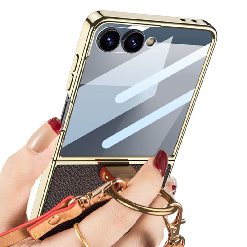 Hülle Für Samsung Galaxy Z Flip 7 Ring Halterung Und Abnehmbarer Schultergurt