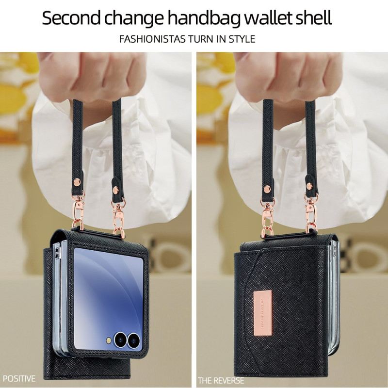 Hülle Samsung Galaxy Z Flip 7 Geldbörse & Schultergurt