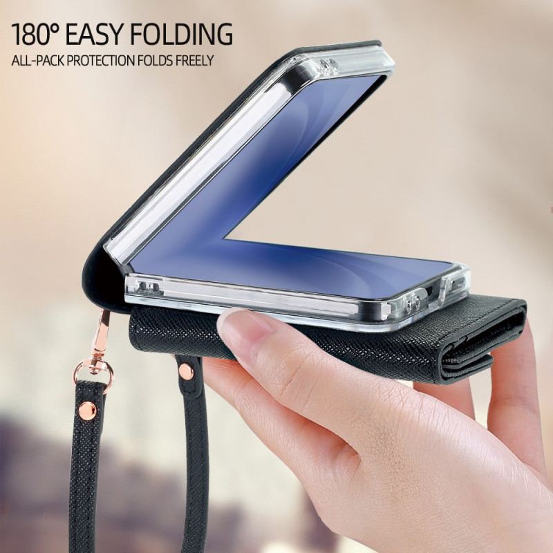 Hülle Samsung Galaxy Z Flip 7 Geldbörse & Schultergurt