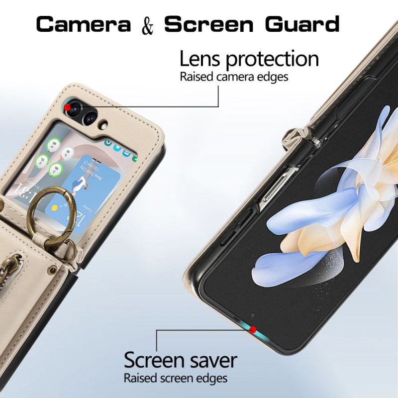Hülle Samsung Galaxy Z Flip 7 Geldbörse Und Schultergurt