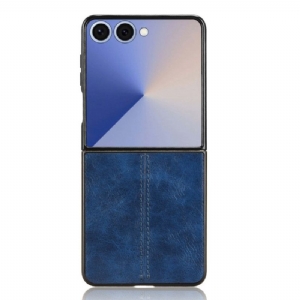 Hülle Samsung Galaxy Z Flip 7 Genähtes Leder Effekt