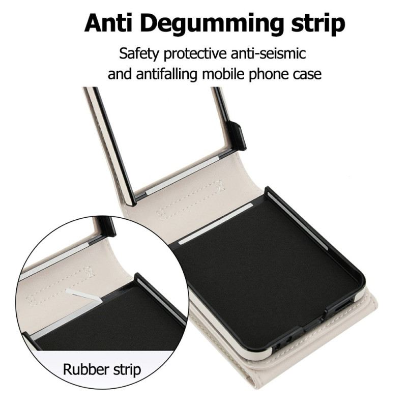 Hülle Samsung Galaxy Z Flip 7 Gesteppte Geldbörse Und Riemen