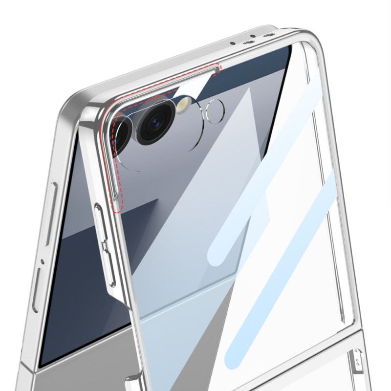 Hülle Samsung Galaxy Z Flip 7 Handyhülle Displayschutzfolie Und Kantenschutz Mit Metallic-effekt
