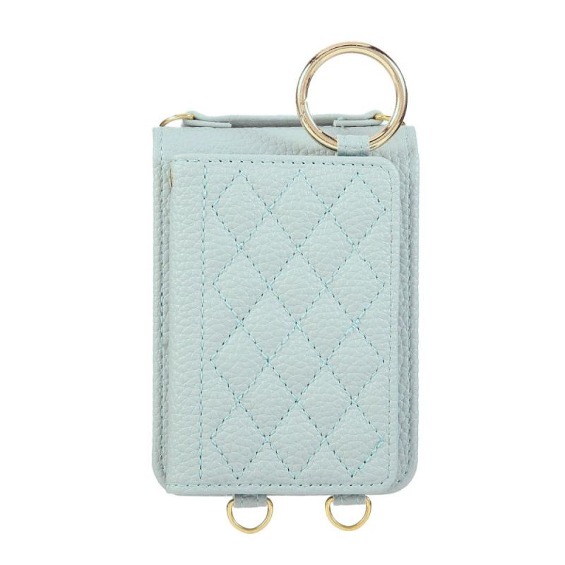 Hülle Samsung Galaxy Z Flip 7 Handyhülle Gesteppte Geldbörse Mit Schultergurt