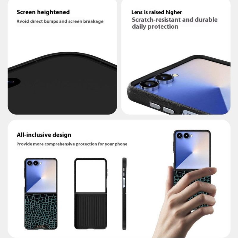 Hülle Samsung Galaxy Z Flip 7 Handyhülle Magsafe-kompatible Krokodilstruktur (abeel)