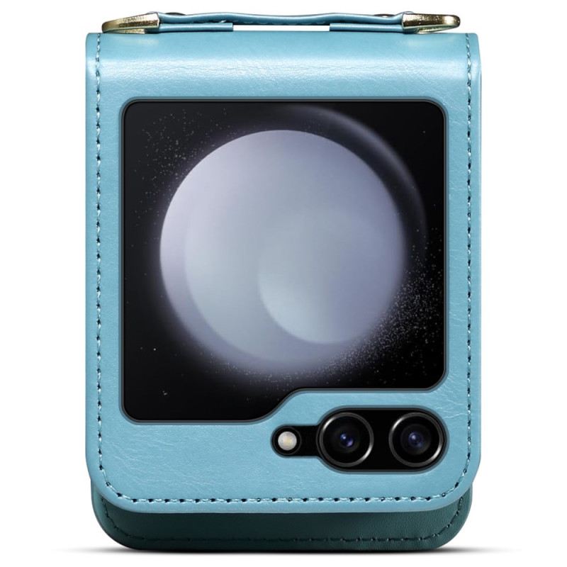 Hülle Samsung Galaxy Z Flip 7 Handyhülle Marmor-kartenhalter Und Schultergurt