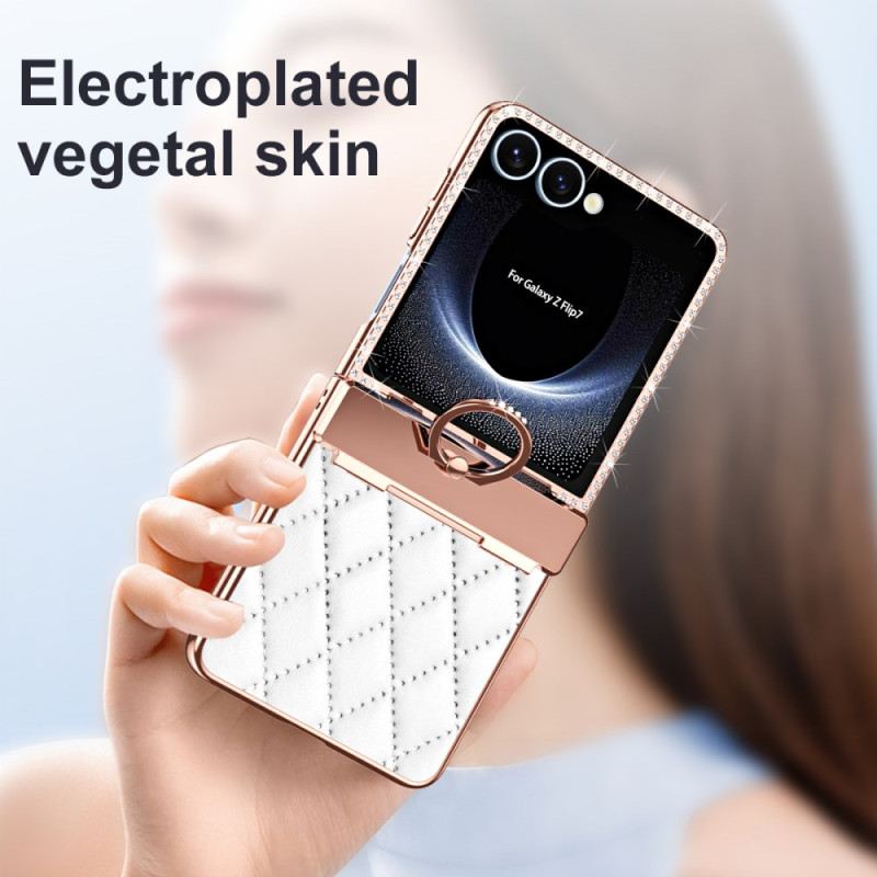 Hülle Samsung Galaxy Z Flip 7 Handyhülle Ringhalter Und Rückseitige Displayschutzfolie