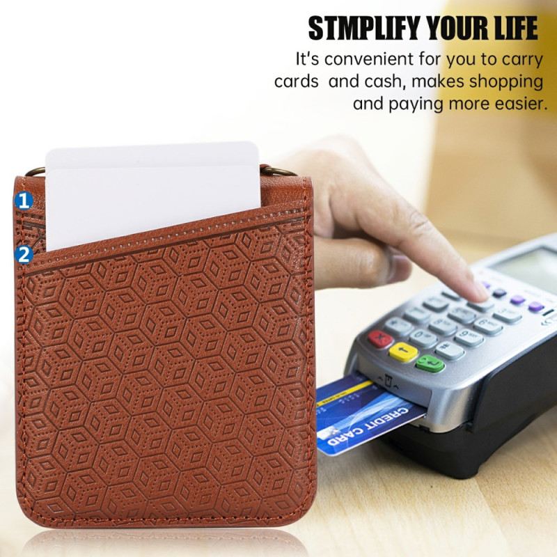 Hülle Samsung Galaxy Z Flip 7 Kartenhalter Im Rauten-design