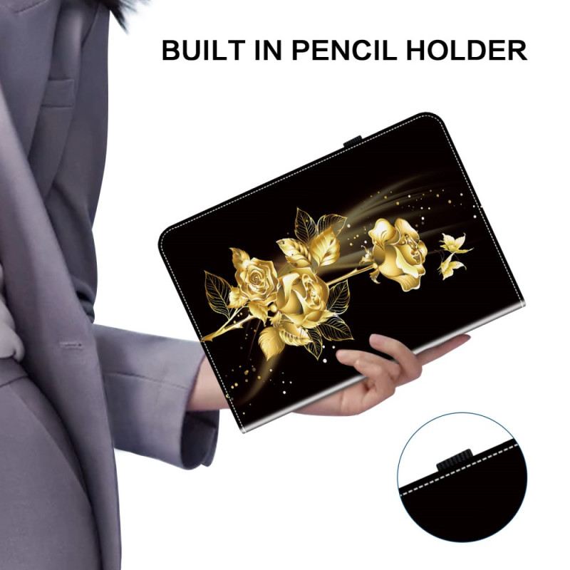 Case Für Samsung Galaxy Tab S10 Plus Goldene Rosen