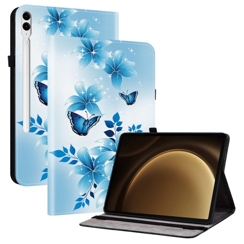 Case Samsung Galaxy Tab S10 Plus Handyhülle Blaues Schmetterlingsmuster