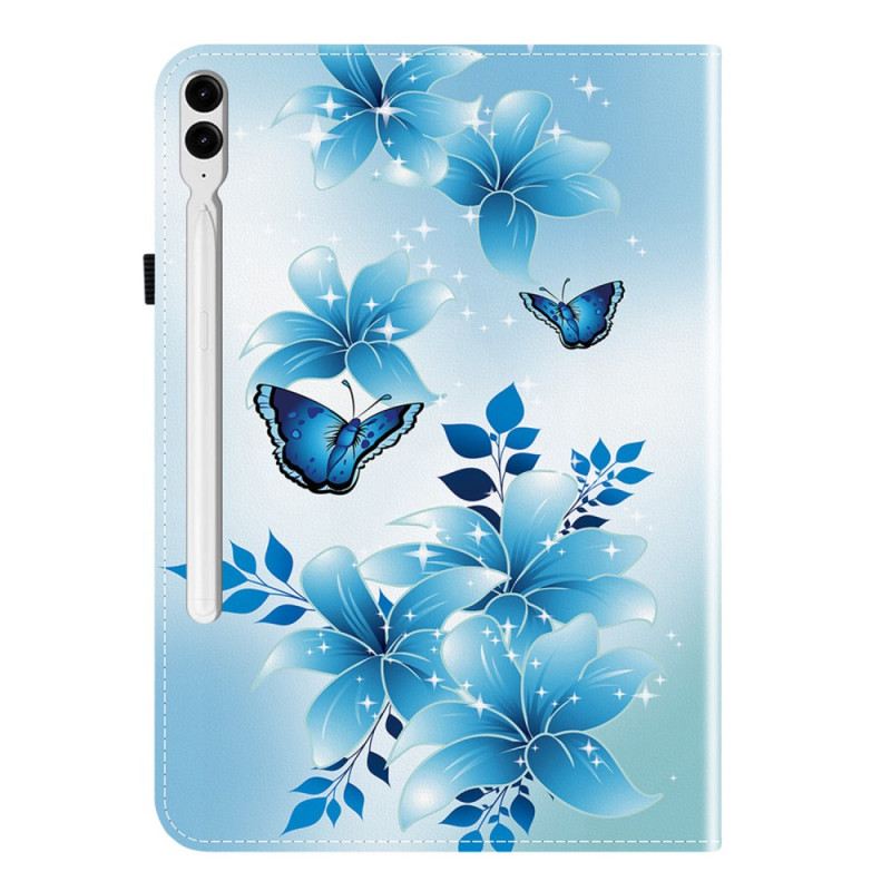 Case Samsung Galaxy Tab S10 Plus Handyhülle Blaues Schmetterlingsmuster