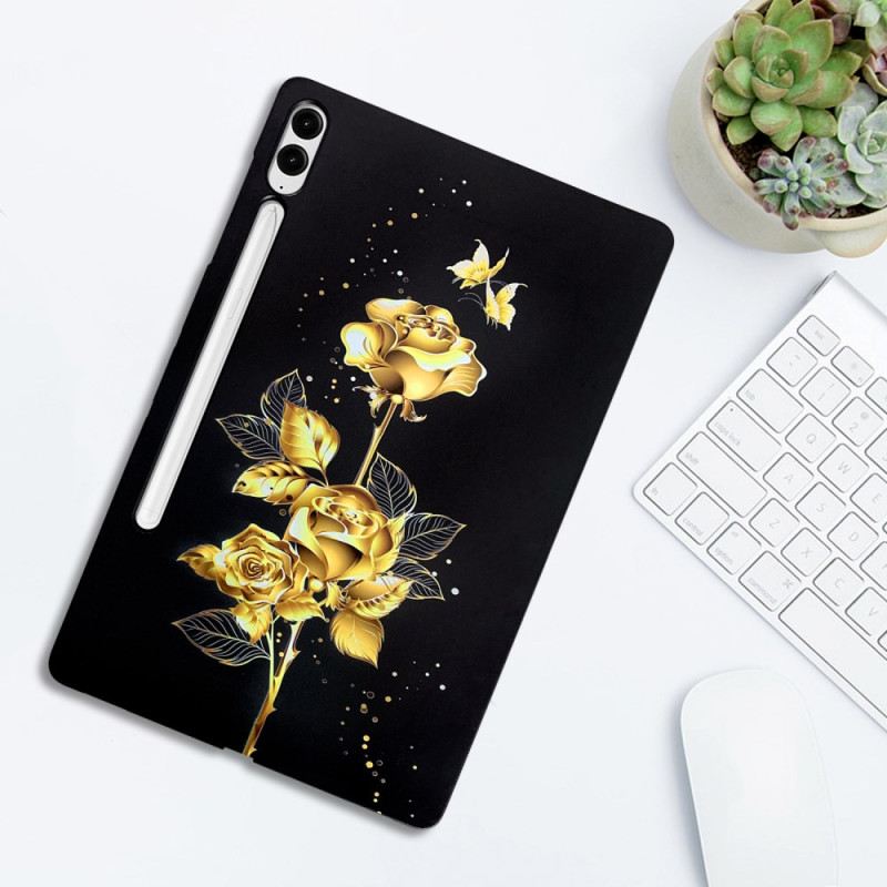 Hülle Samsung Galaxy Tab S10 Plus Goldene Rosen