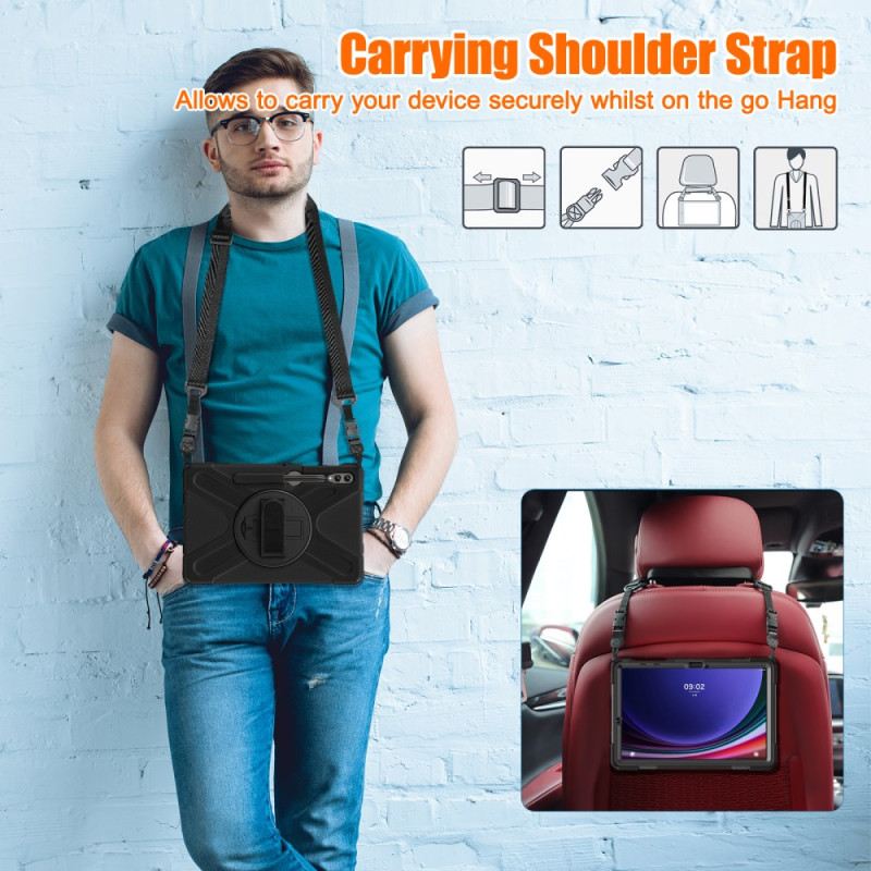 Hülle Samsung Galaxy Tab S10 Plus Robuster Ständer Und Schultergurt