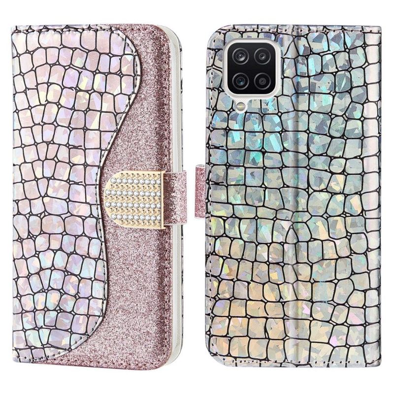 Lederhüllen Für Samsung Galaxy A22 4G Luxus-kroko-pailletten