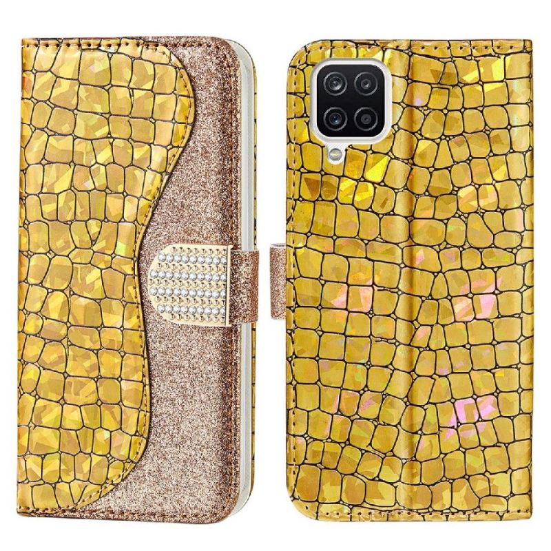 Lederhüllen Für Samsung Galaxy A22 4G Luxus-kroko-pailletten