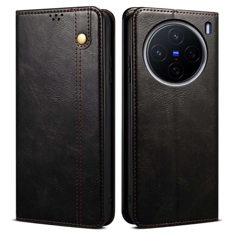 Flip Case Vivo X200 Gewachstes Kunstleder