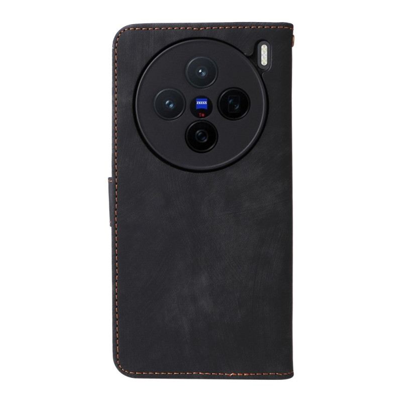 Lederhüllen Für Vivo X200 Wildleder-effekt Mit Tragegurt