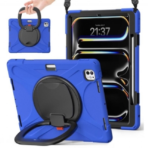 Hülle iPad Pro 13 (2024) Stützring Und Verstellbarer Schultergurt