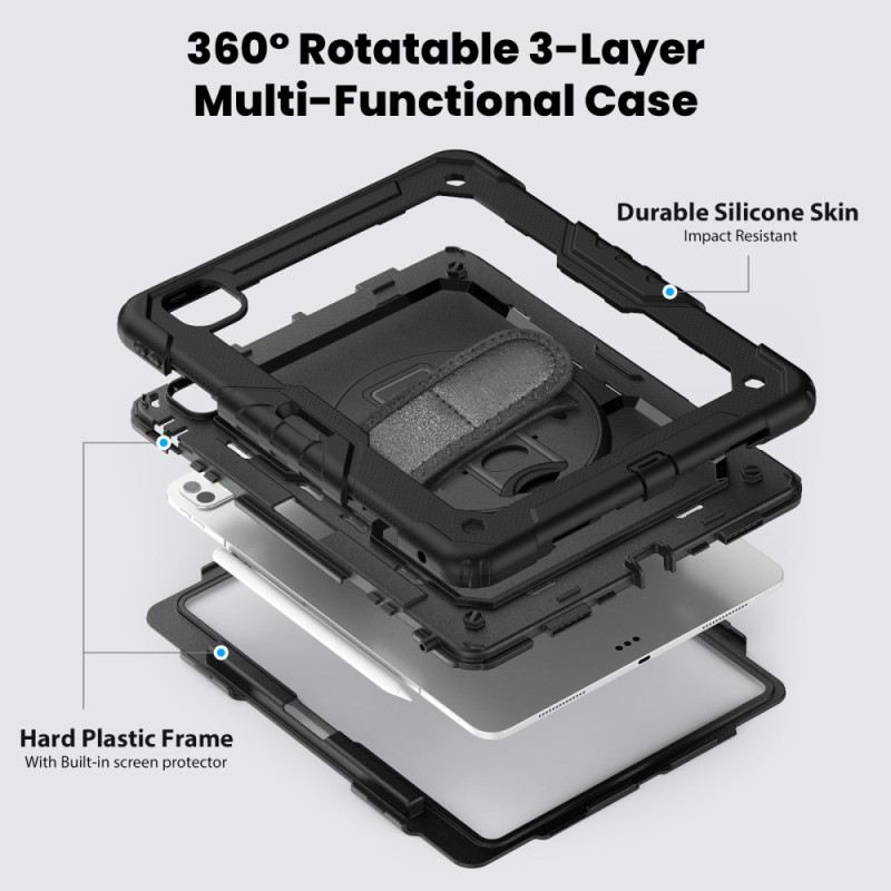 Hülle Für iPad Pro 13 (2025) Robust Mit Displayschutzfolie Und Schultergurt