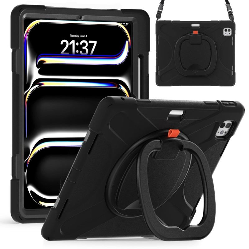 Hülle iPad Pro 13 (2025) Handyhülle Ringhalter Und Verstellbarer Schultergurt