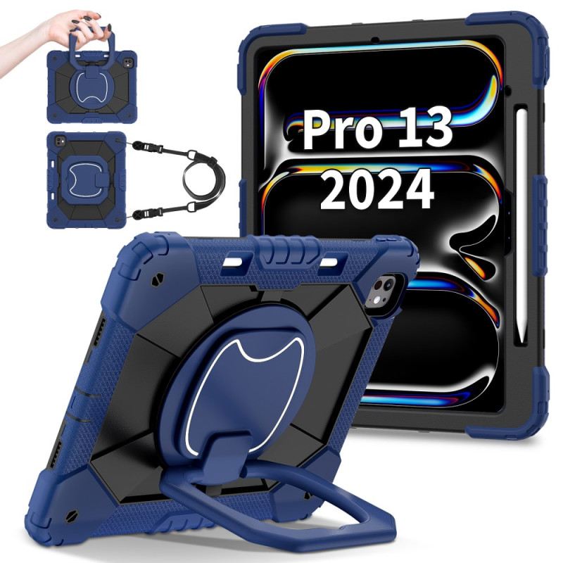 Hülle iPad Pro 13 (2025) Zweifarbiger Ständer Und Schultergurt