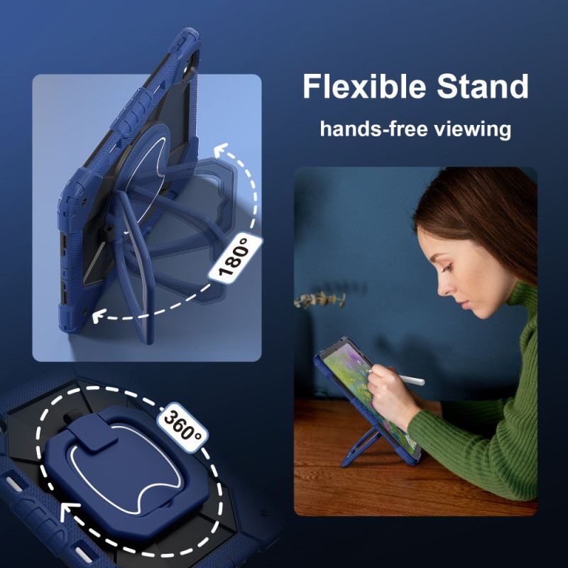 Hülle iPad Pro 13 (2025) Zweifarbiger Ständer Und Schultergurt