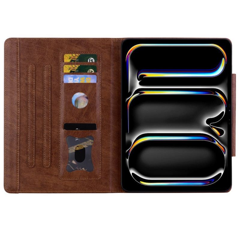 Lederhüllen iPad Pro 13 (2025) Magnetverschluss Mit Katzenmotiv