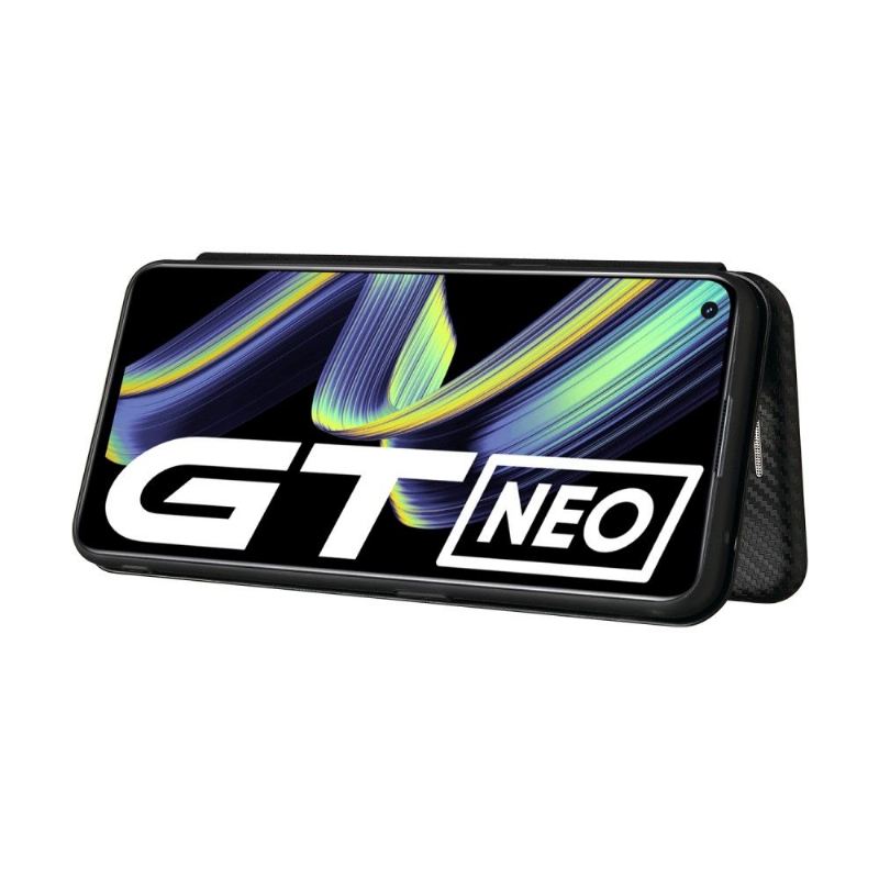 Lederhüllen Für Realme GT 5G Schutzhülle Kunstleder Im Kohlefaser-stil
