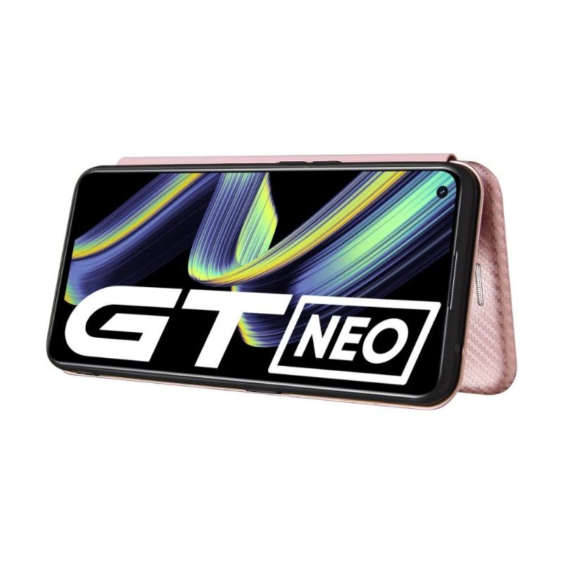 Lederhüllen Für Realme GT 5G Schutzhülle Kunstleder Im Kohlefaser-stil